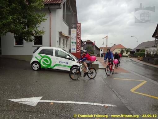 SeMo 2012, Posieux, parcours du FF à vélo et voiture électrique (PJK))